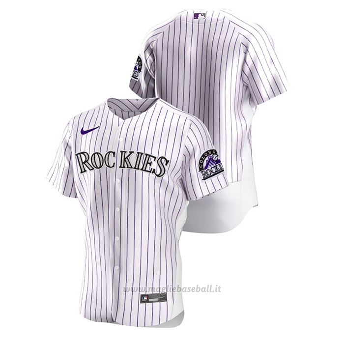 Maglia Baseball Uomo Colorado Rockies Autentico Bianco